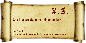 Weissenbach Benedek névjegykártya